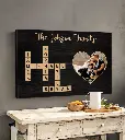 Toile personnalisable avec les noms des membre de la famille et photo couple2.webp