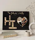 Toile personnalisable avec les noms des membre de la famille et photo couple.webp