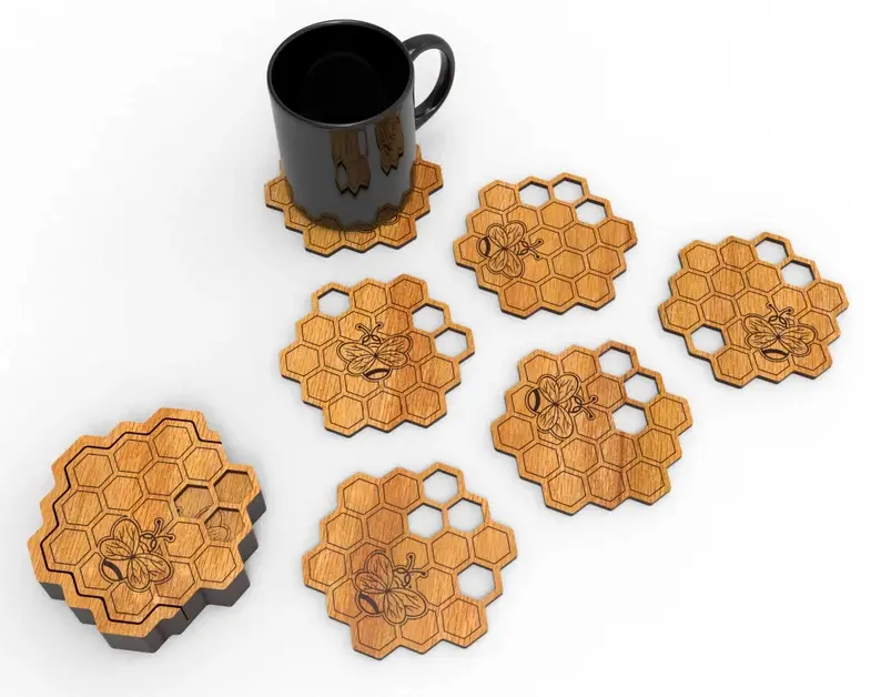 sous verres motif hexagone personnalisé1.webp
