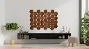 Art murale hexagonale en bois simple.webp