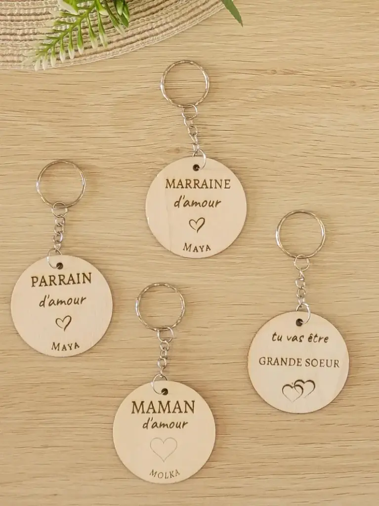 Porte-clés en bois personnalisé Parents2.webp