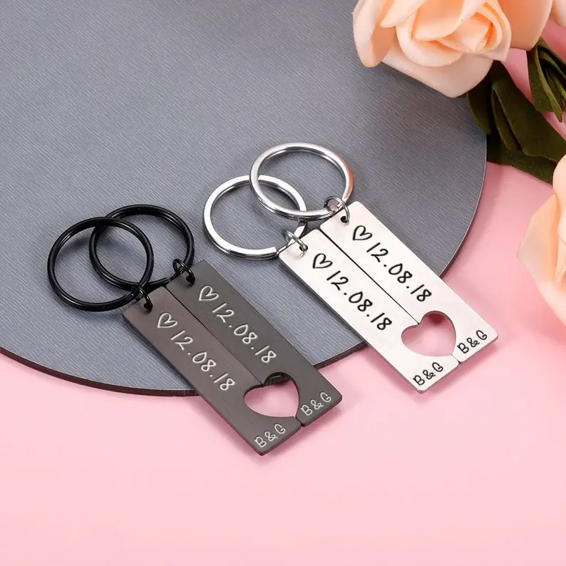 Porte-clés personnalisé pour couple, cadeau petite amie.webp