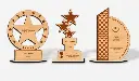 trophée en bois étoilés de  motifs geométriques2.webp