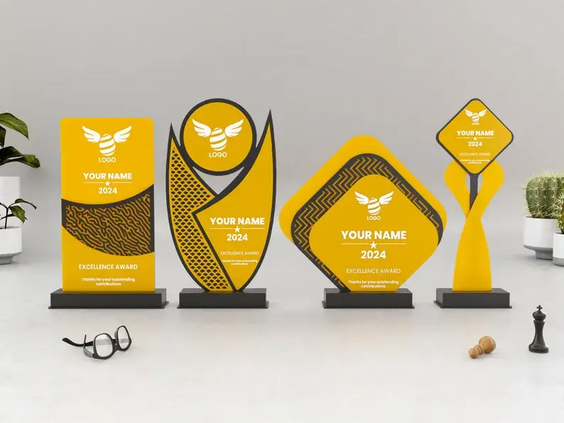 Trophée Rectangle Award en bois couleurs1.webp