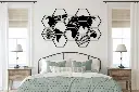 panneau mural hexagonnal avec carte du monde.webp