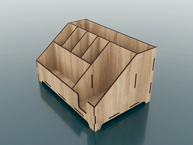 Organisateur de bureau en bois personnalisé (L)