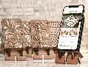 Support pour téléphone portable en bois motif