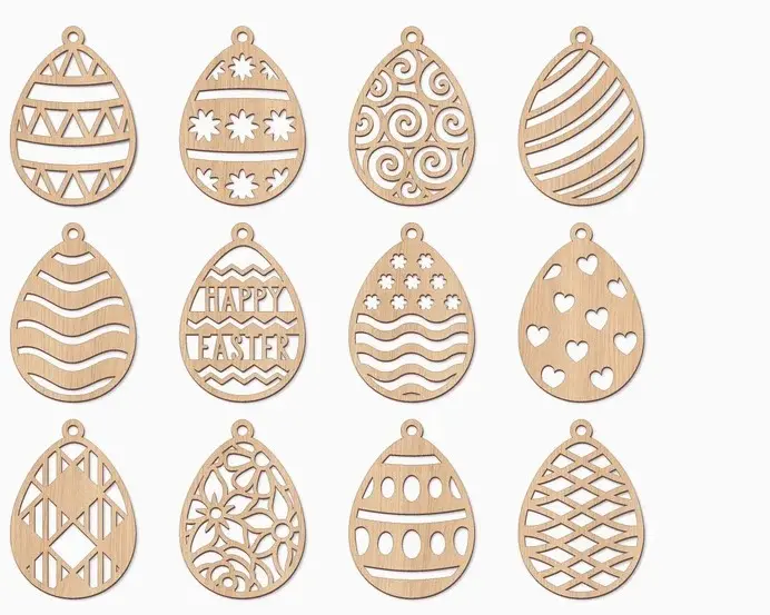 paire boucles d'oreilles motif oval en bois