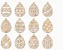 paire boucles d'oreilles motif oval en bois