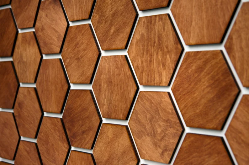 Panneau mural hexagonal en nid d’abeilles