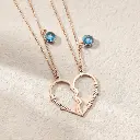 paire Colliers demi-cœur avec prénoms couple  en plastique