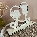 Cadeau couple découpé en bois