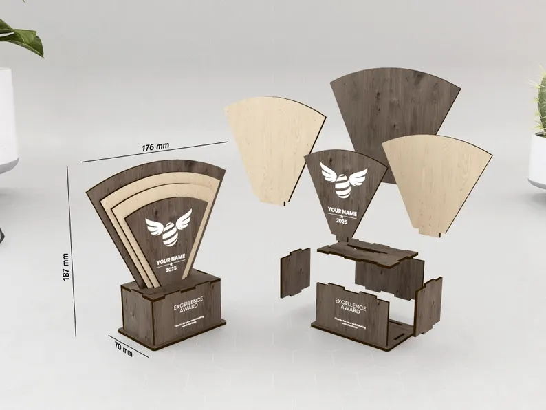 Trophée Spécial formes Award en bois