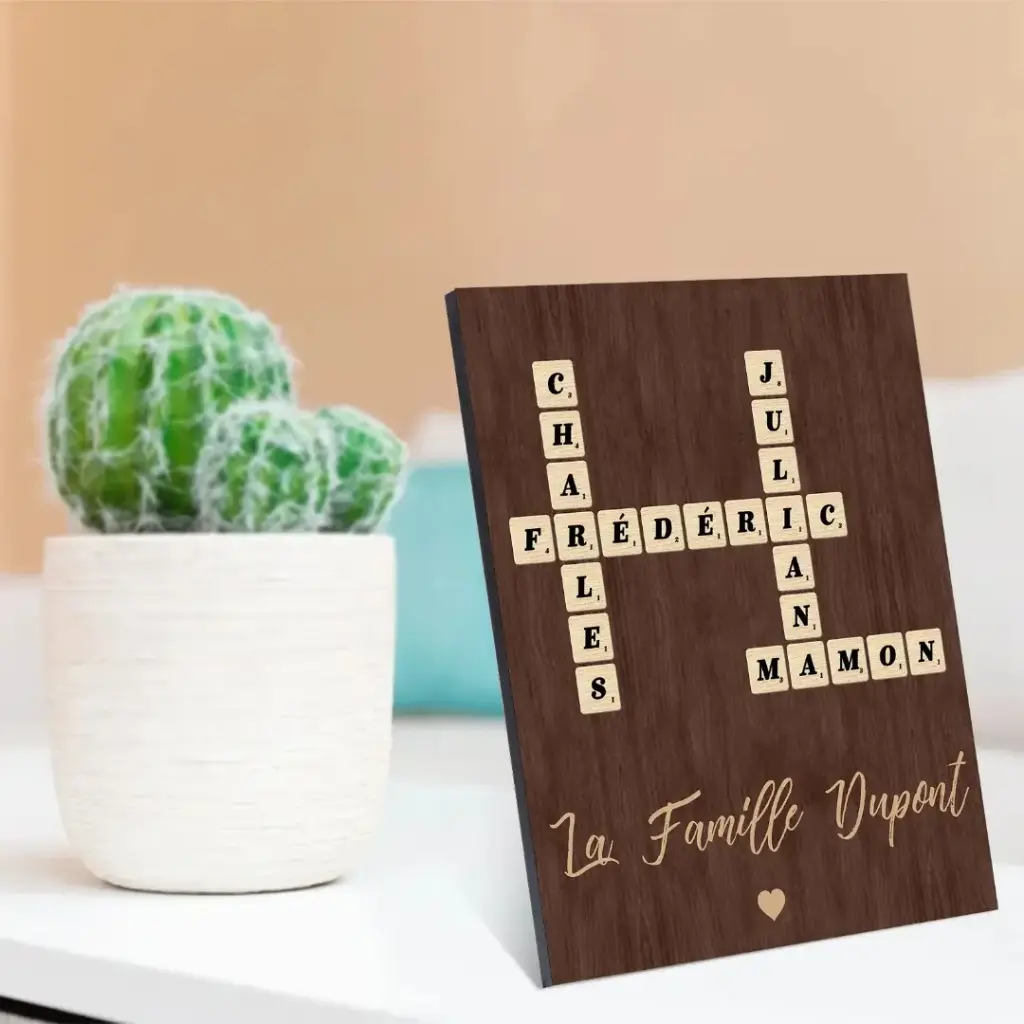 Toile personnalisée avec prénoms de famille  (A4)