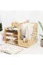 Organisateur de bureau en bois papeterie personnalisé
