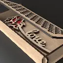 bouquet de fleur Love en bois