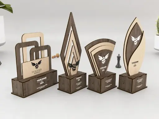 Trophée Spécial formes Award en bois